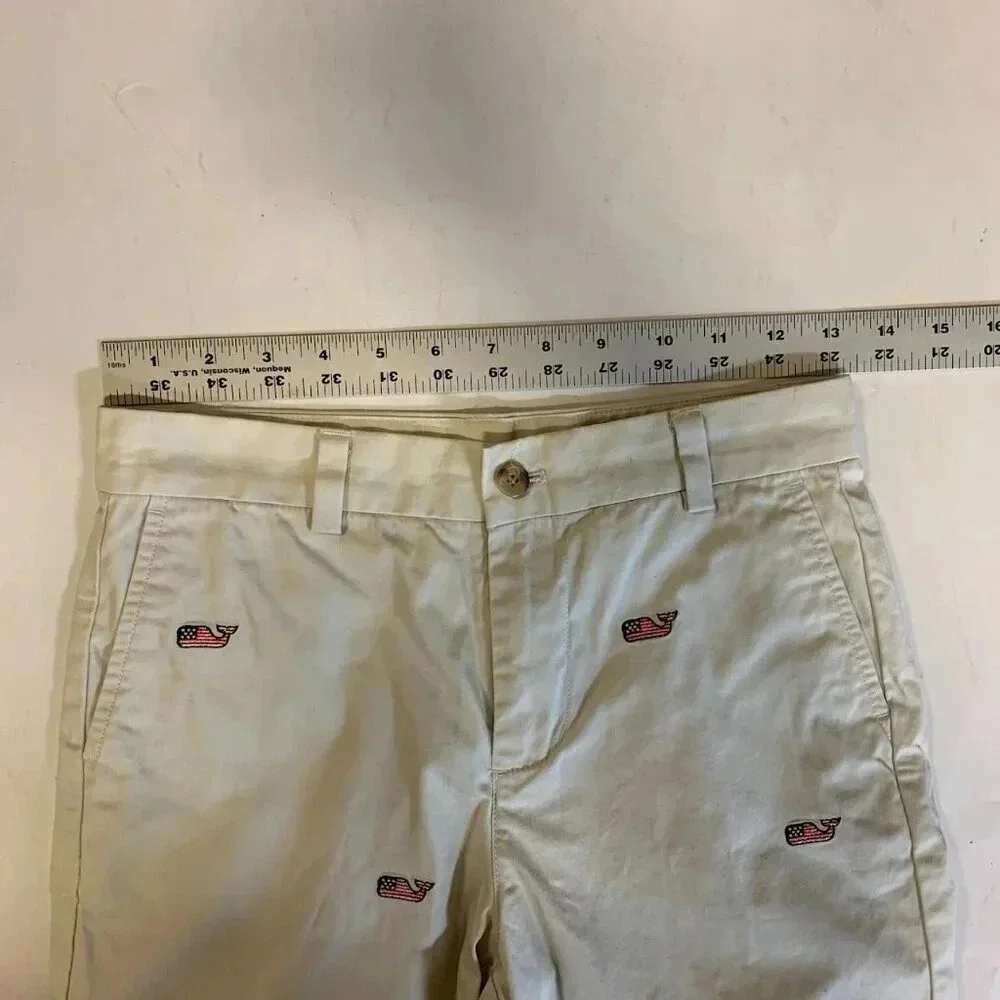 Vineyard Vines‎ Boys Flag Whale Embroidered Cotton Breaker Shorts Size 12